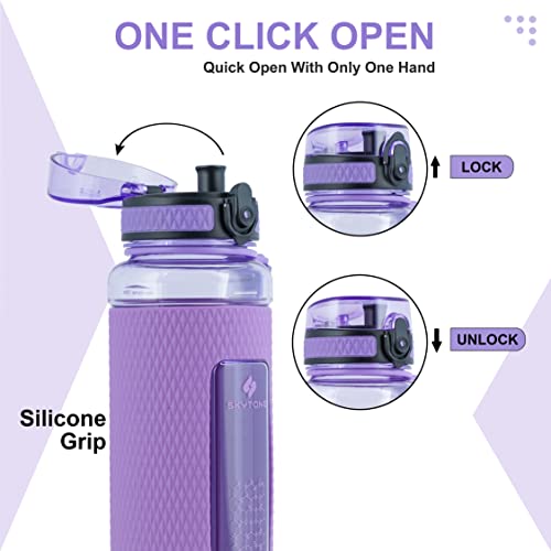 SKYTONE® 1 Liter Water Bottle For Office, Leak Proof & BPA Free Tritan Plastic Reusable Water Bottles, Ideal Gift for Travel Gym fitness Running School With Silicon Grip (Blue) (Purple) - Image 4