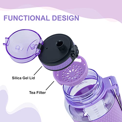 SKYTONE® 1 Liter Water Bottle For Office, Leak Proof & BPA Free Tritan Plastic Reusable Water Bottles, Ideal Gift for Travel Gym fitness Running School With Silicon Grip (Blue) (Purple) - Image 2