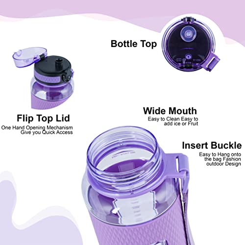SKYTONE® 1 Liter Water Bottle For Office, Leak Proof & BPA Free Tritan Plastic Reusable Water Bottles, Ideal Gift for Travel Gym fitness Running School With Silicon Grip (Blue) (Purple) - Image 5