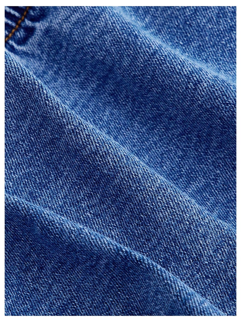 Floerns Women's Halter Denim Tank Top Button Down Backless Party Cropped Jean Tops Medium Wash Large - Image 4