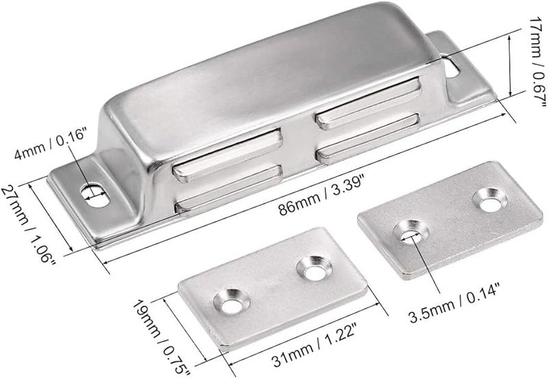 قبضة باب خزانة من الفولاذ المقاوم للصدأ عالي المغناطيسية ثقيلة الواجب للمطبخ والحمام وخزانة المطبخ - Image 3