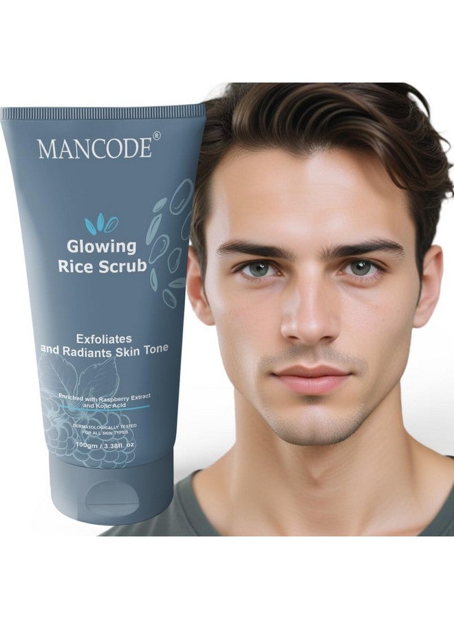 MAN CODE Mancode Glowing Rice Scrub For Deep Cleanse & Nourish Skin Face Scrub 100Gm  - Image 1