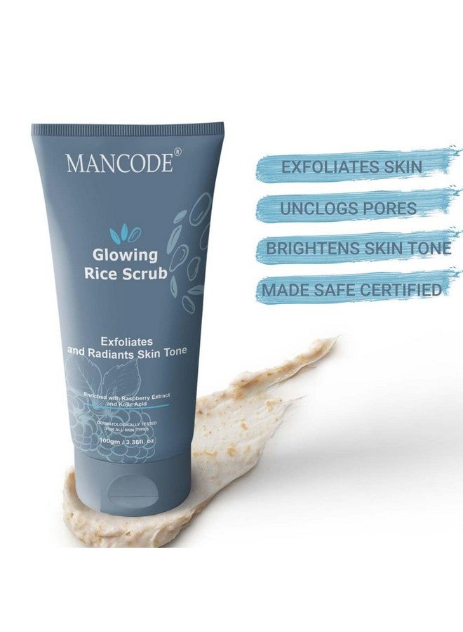MAN CODE Mancode Glowing Rice Scrub For Deep Cleanse & Nourish Skin Face Scrub 100Gm  - Image 2