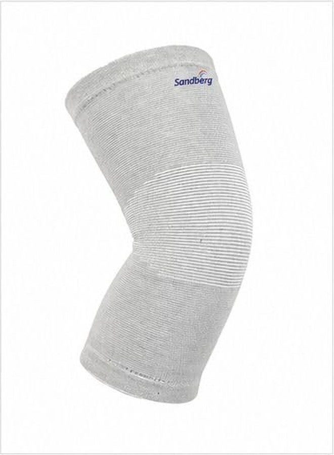 Sandberg Knee Cap for Men & Women | Bamboo Knee Compression Support Sleeve | Soft Padded Stretch Fabric Knees Support for Walking, Training, Sports & General Activities | Grey | 1 Pair | Size M - Image 3