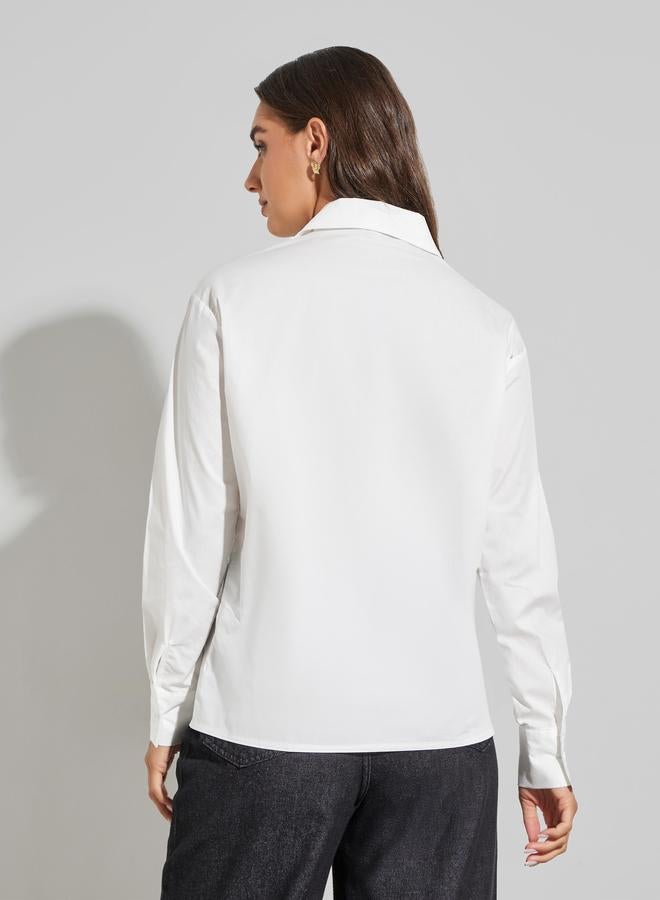 Styli White Long Sleeve Shirt - Image 4