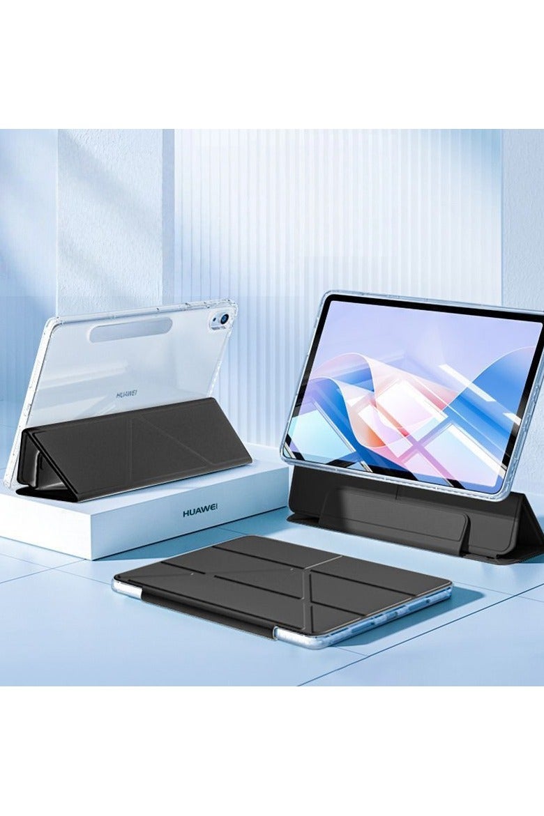 عام غطاء متوافق مع هواوي ميت باد 11.5 إس 2024 - غطاء مغناطيسي قابل للإزالة مع حامل رفيع وغطاء واقي بقشرة خلفية شفافة من البلاستيك الصلب، يعمل بتقنية التشغيل/الإيقاف التلقائي