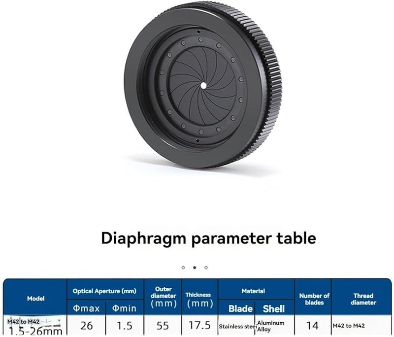 SK25 Manual Adjustable Iris Diaphragm 1 5mm To 25mm Aperture For Camera Microscope - Image 5