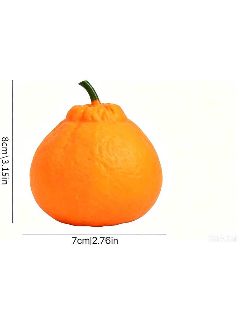 Tangerine Giant Squishy Stress Ball, Orange Fruit Squeeze Fidget Toy, 8cm Jumbo Squishy Fruits - Image 3