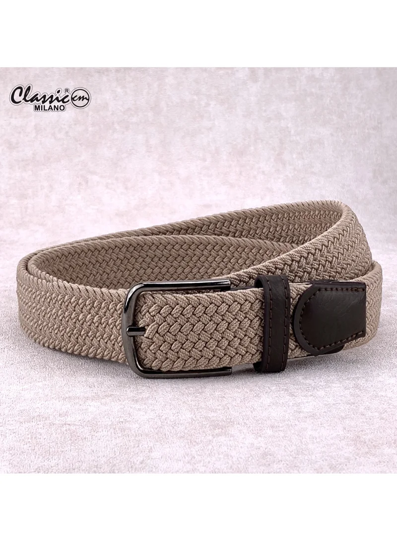 Classic Milano Braided Cotton Elastic Stretch Belt for Men & Women, Woven Canvas Web Belt with Gift Box, Adjustable Men's Belt | Full Length: 110CM (Free Size - Fits up to the waist of 40 Inches / 100 CM)