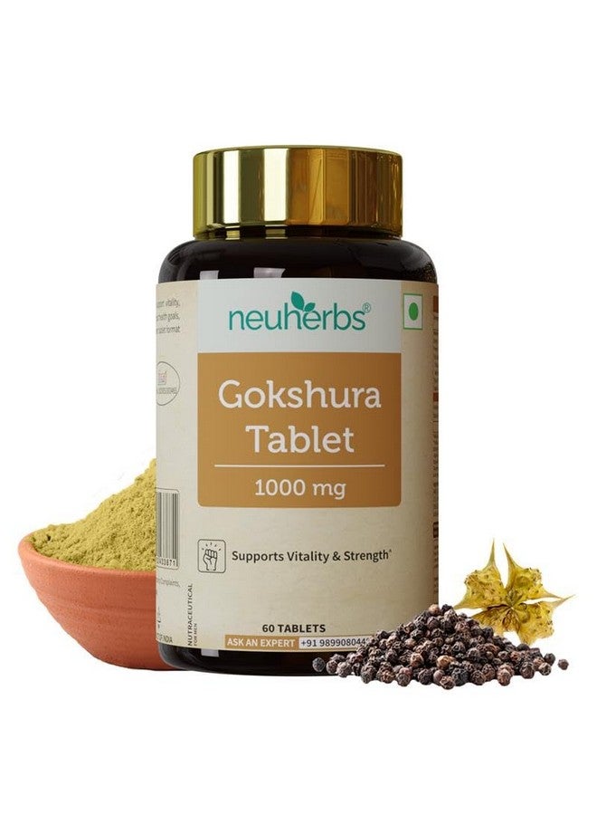 Neuherbs Gokshura Tablet 1000mg | Helps To Support Energy & Strength - 60 Tablets | Tribulus Terrestris | Energy Booster Supplements | General Wellness Tablets for Men & Women - Image 1