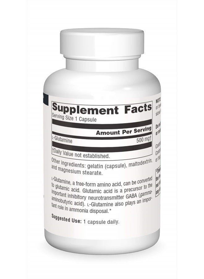Source Naturals L-Glutamine, Free Form Amino Acid That Supports Metabolic Energy*, 500mg - 100 Capsules - Image 3