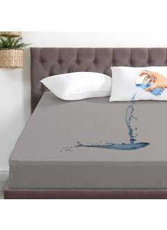 CULTIVER Cultiver Cotton Terry Encasement Hypoallergenic VinylFree Waterproof Ultra Soft Queen Size Bed Cooling Mattress Protector with Deep Pocket Skirt Fit 10 Inch Grey 60x72 Inches  - Image 1