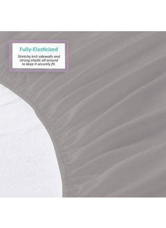 CULTIVER Cultiver Cotton Terry Encasement Hypoallergenic VinylFree Waterproof Ultra Soft Queen Size Bed Cooling Mattress Protector with Deep Pocket Skirt Fit 10 Inch Grey 60x72 Inches  - Image 3