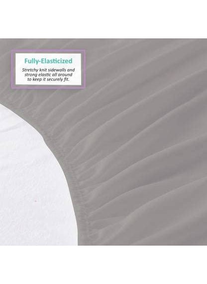 CULTIVER Cultiver Cotton Terry Encasement Hypoallergenic VinylFree Waterproof Ultra Soft Queen Size Bed Cooling Mattress Protector with Deep Pocket Skirt Fit 10 Inch Grey 60x72 Inches  - Image 3