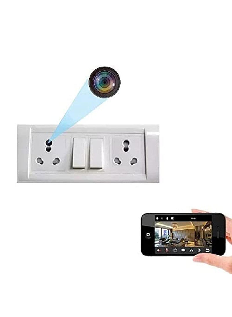 CAMLEIGH CAMLEIGH Secret Dual Port Switch Board Socket Camera Audio Video Recorder Security Camera 24X7 Continuous with Day Vision 32GB Inbuilt  - Image 1