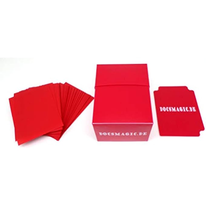 docsmagic.de .DE DECK BOX FULL + 100 DOUBLE MAT RED SLEEVES STANDARD - PKM MTG - Image 1
