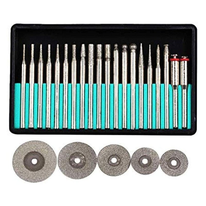 Diy Crafts CTDIYHI47734 Fits Diy Tools for Dremel Plastic Metal Combo Set of Two Items Diy Tools Diamond Burr Diamod Disc 5 Pack of 25 Multicolor - Image 5