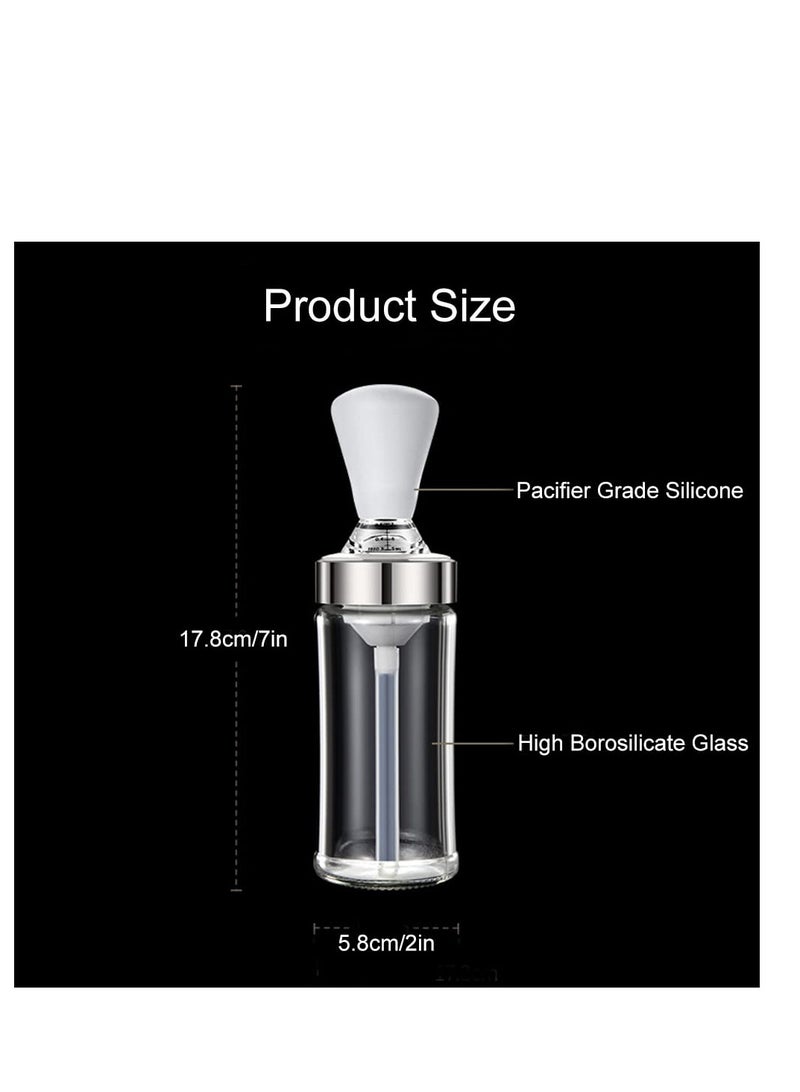 SYOSI 2 in 1 Oil Dispenser Bottle with Silicone Brush Leak-Proof Glass Quantitative Oil Dropper Measuring Bottle for Kitchen Cooking Baking BBQ (150ml) - Image 2
