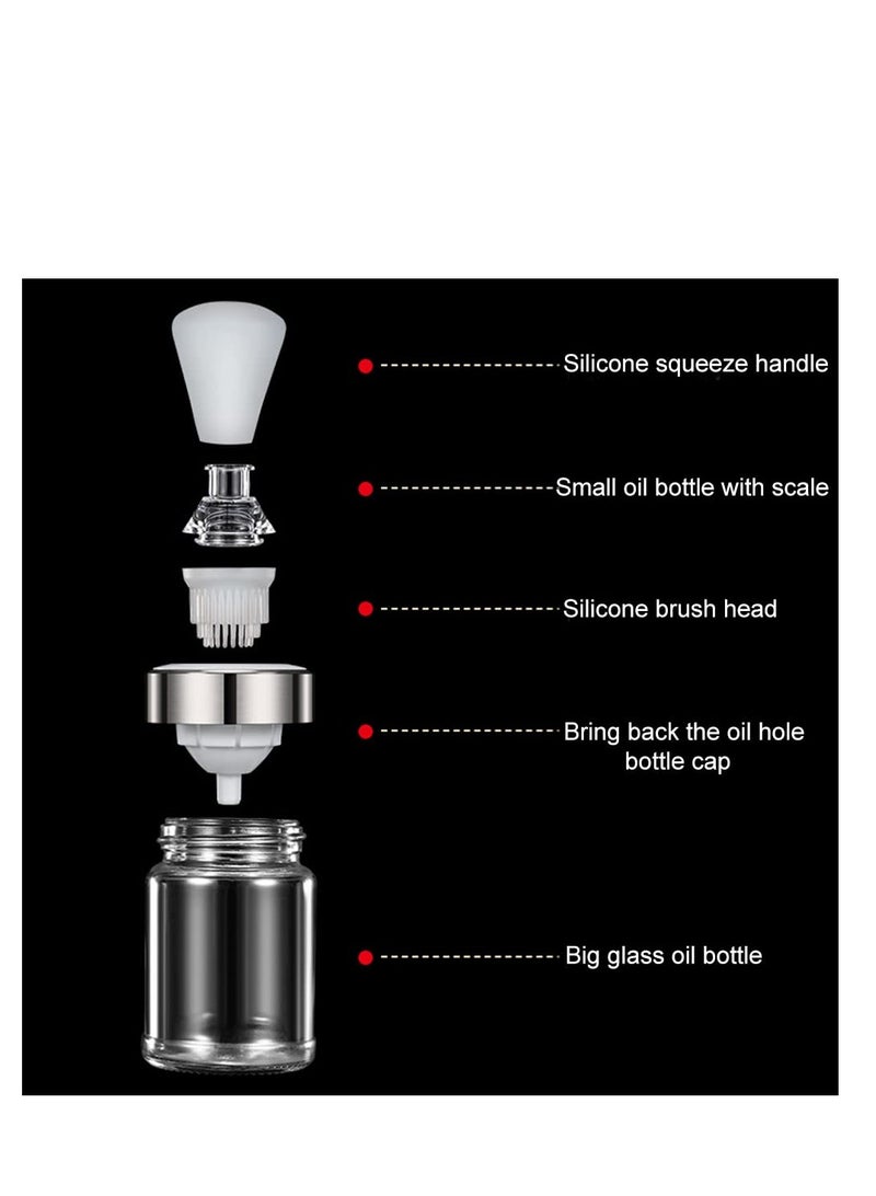 SYOSI 2 in 1 Oil Dispenser Bottle with Silicone Brush Leak-Proof Glass Quantitative Oil Dropper Measuring Bottle for Kitchen Cooking Baking BBQ (150ml) - Image 3