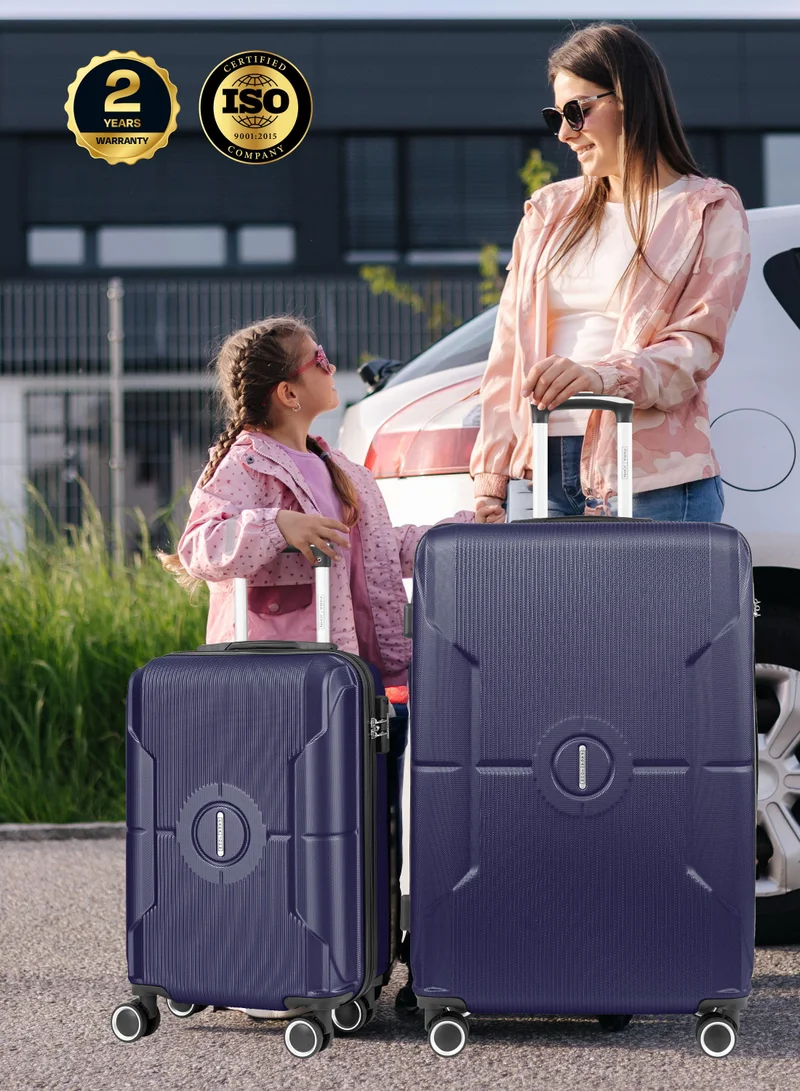 PARAJOHN Cabin Size Lightweigh ABS Hardside Spinner Luggage Trolley -20 Inch | Carrying 10KG 4-Wheel Hardshell Suitcase - Blue