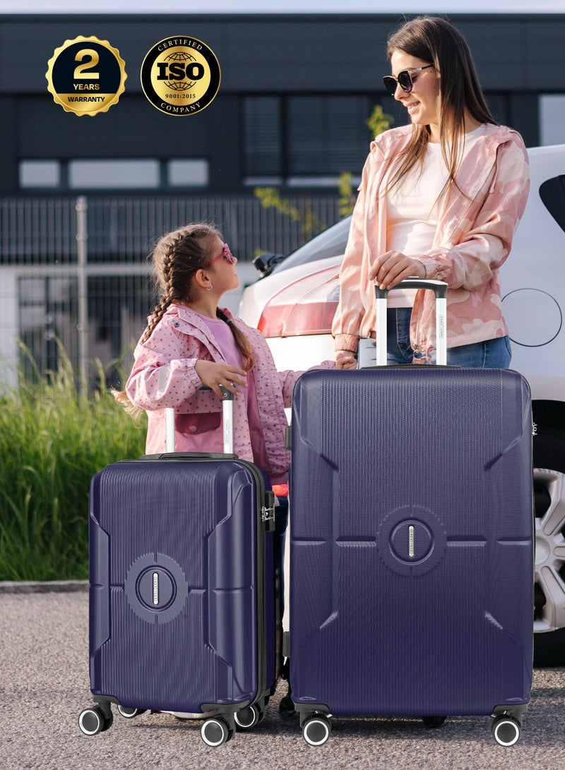 بارا جون حقيبة سفر بعجلات مقاس  بوصة خفيفة الوزن من  صلبة زرقاء - Image 5