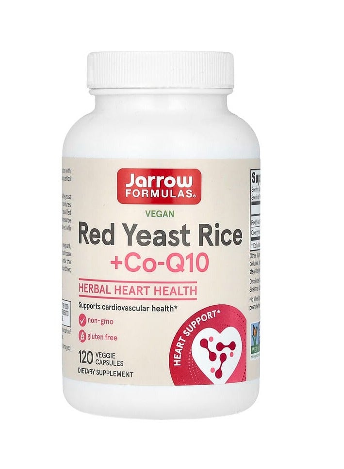 jarrow formulas Vegan Red Yeast Rice + Co-Q10, 120 Veggie Capsules
