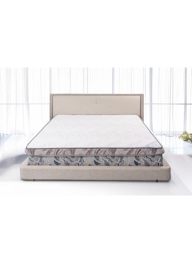 Almutlaq Furniture Visco Comfort Euro Top - Memory Foam And Pocket Springs Mattress For Comfortable Sleep Experience Releiving Pressure Points With Full Body Support And Balance - Double Size 200x120x27 CM - Color: White Grey  - Image 2