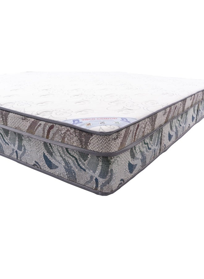 Almutlaq Furniture Visco Comfort Euro Top - Memory Foam And Pocket Springs Mattress For Comfortable Sleep Experience Releiving Pressure Points With Full Body Support And Balance - Double Size 200x120x27 CM - Color: White Grey  - Image 4