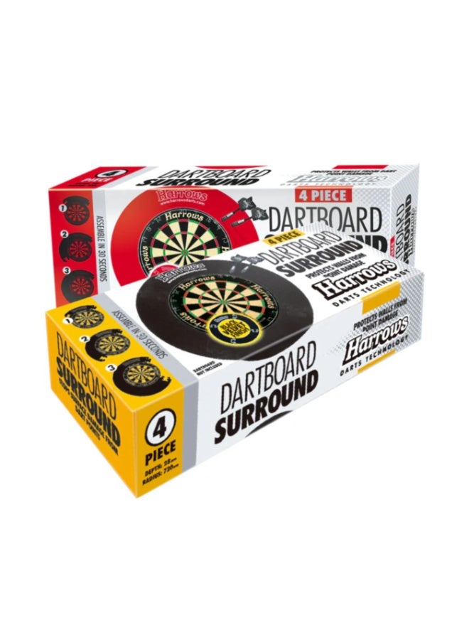 Harrows Dart Board Surround 4PC Set JE16 Black – Protective Dartboard Wall Guard Ring for Home & Club Dart Setup - Image 3