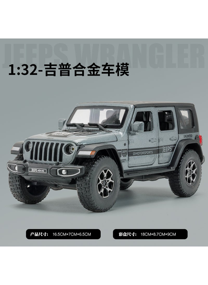 Generic - 1:32 Scale Diecast Off-Road Car Model Toy with Sound and Light Grey - Image 1