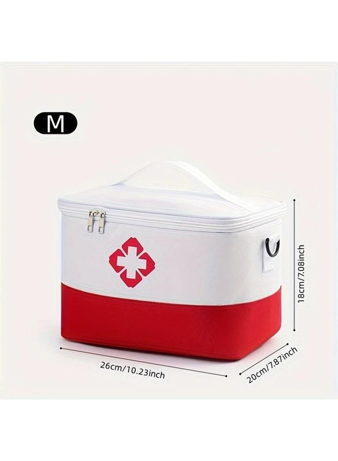 White And Red Medium Medical Bag Large Capacity First Aid Kit Organizer - Image 1