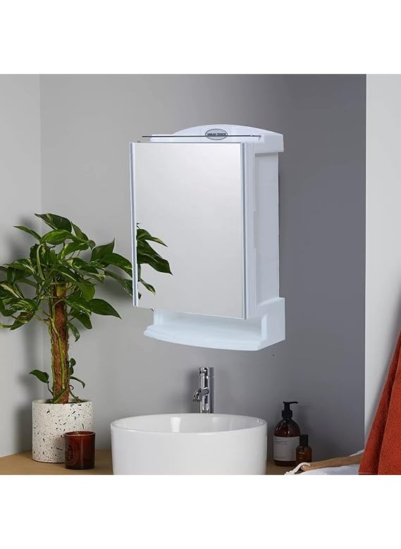 Urban Choice Urban Choice Plastic Premium Multipurpose Wall Mounted Storage Cabinet with Mirror SAFFIRE White 
