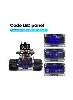 Keyestudio Mini Caterpillar Tank Robot V3 Smart Car Kit for Arduino, IR Infrared and App Remote Control (iOS and Android), Light and Ultrasonic Follow, 8X16 LED Panel, Ultrasonic Obstacle Avoidance  - Image 4