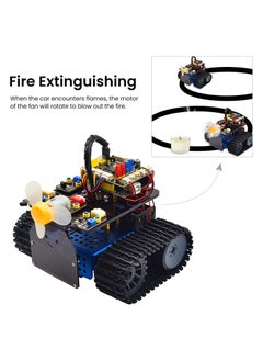 Keyestudio Mini Caterpillar Tank Robot V3 Smart Car Kit for Arduino, IR Infrared and App Remote Control (iOS and Android), Light and Ultrasonic Follow, 8X16 LED Panel, Ultrasonic Obstacle Avoidance  - Image 5