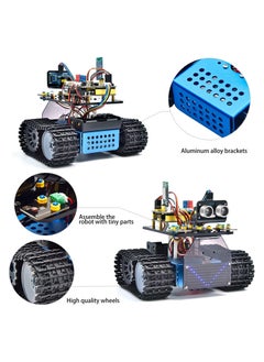 Keyestudio Mini Caterpillar Tank Robot V3 Smart Car Kit for Arduino, IR Infrared and App Remote Control (iOS and Android), Light and Ultrasonic Follow, 8X16 LED Panel, Ultrasonic Obstacle Avoidance  - Image 3