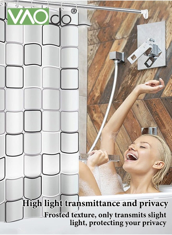 VAOdo - Shower Curtain Liner With Plastic Hanging Ring Colored Triangle PEVA Shower Curtain with Rustproof Metal Grommet and 3 Magnetic Weights Odor Free Shower Liner 180*200 CM - Image 1