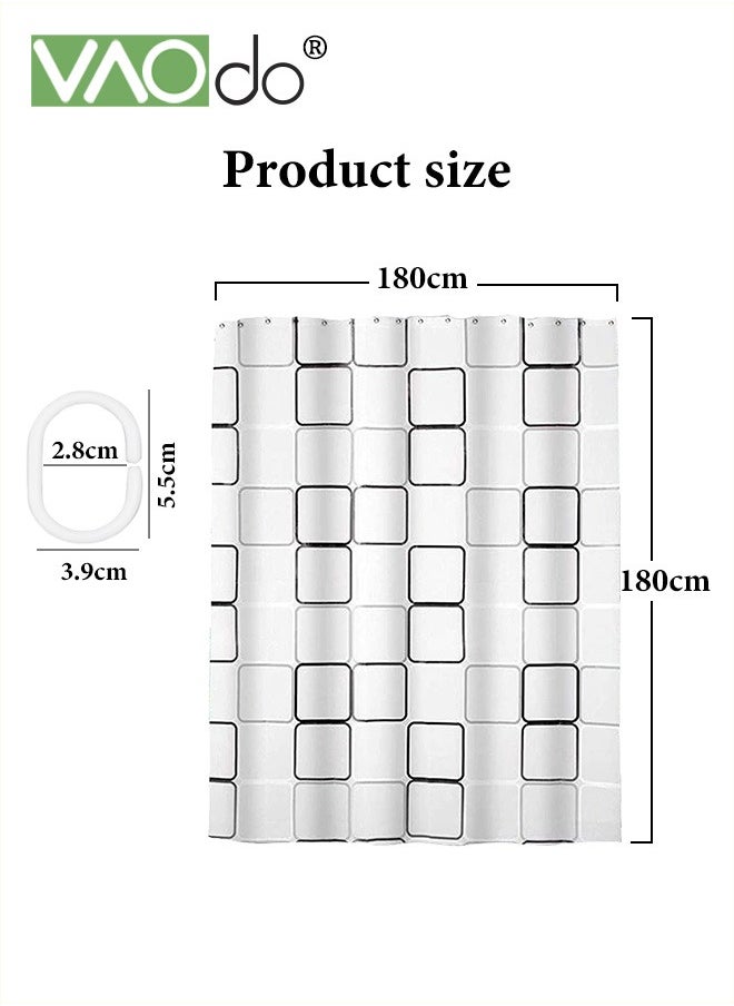 VAOdo - Shower Curtain Liner With Plastic Hanging Ring Colored Triangle PEVA Shower Curtain with Rustproof Metal Grommet and 3 Magnetic Weights Odor Free Shower Liner 180*200 CM - Image 1