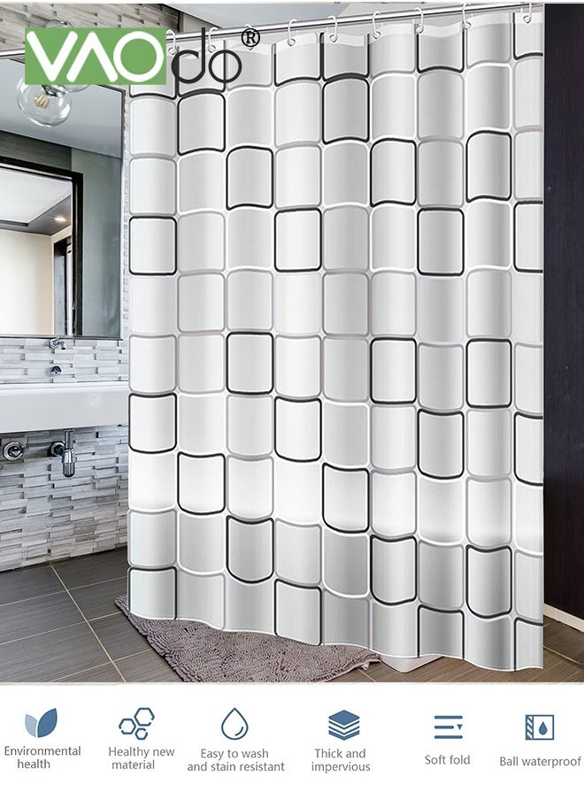 VAOdo - Shower Curtain Liner With Plastic Hanging Ring Colored Triangle PEVA Shower Curtain with Rustproof Metal Grommet and 3 Magnetic Weights Odor Free Shower Liner 180*200 CM - Image 1