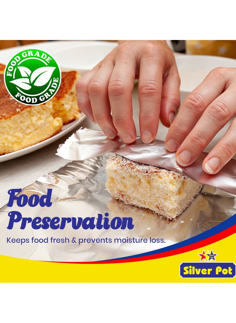 Silver Pot ورق ألمنيوم ثقيل – 45 سم (1.5 كجم) – متين ومتعدد الاستخدامات، مثالي للطهي، الخبز، التجميد، التغليف، وتخزين الطعام - Image 5