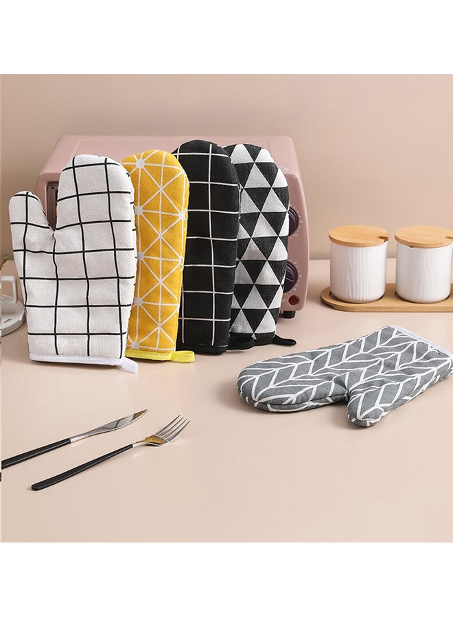 O Ozone Cotton Oven Mitts Pot Holders Heat Resistant Cooking Gloves (Grey Arrow Pattern)  - Image 3