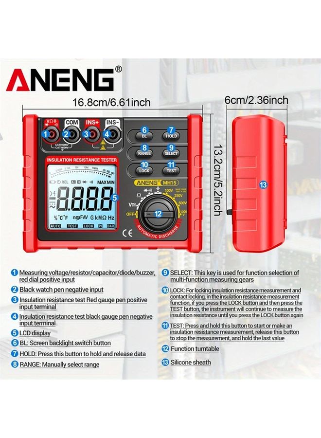 ANENG MH15 مقياس متعدد رقمي 6000 تعداد اختبار الجهد والمقاومة والسعة - Image 4