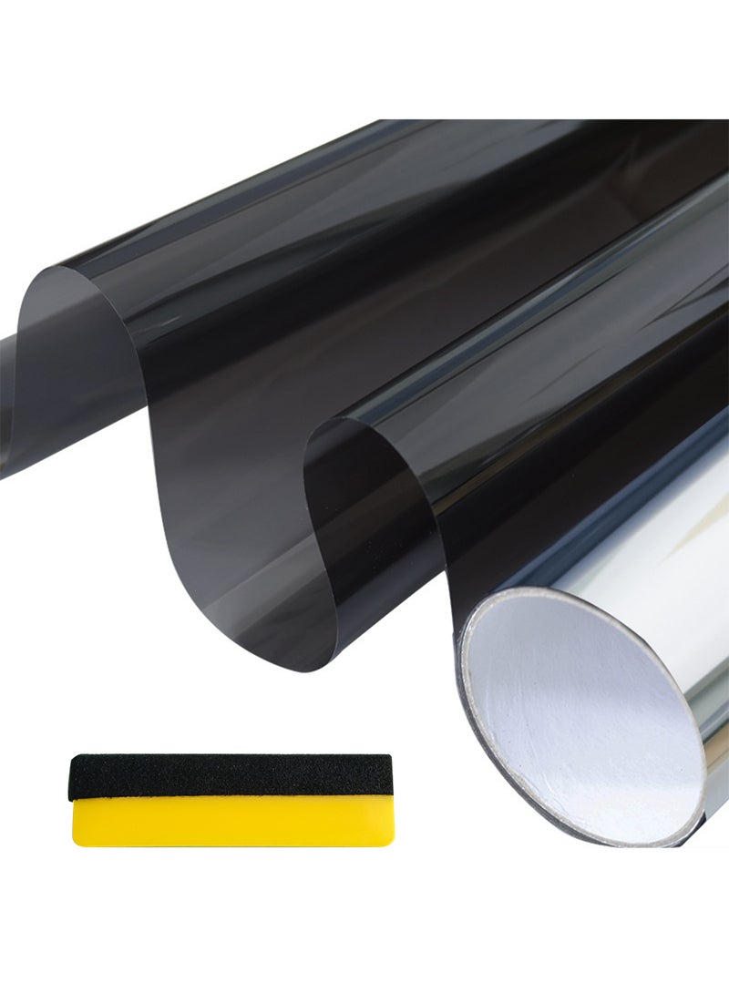 Window Film Sticker Set, Reflective One-Way Window Film 88% Heat Control 99% UV Blocking and Privacy Protection for Home Office (0.45mW*2mH) - Image 1