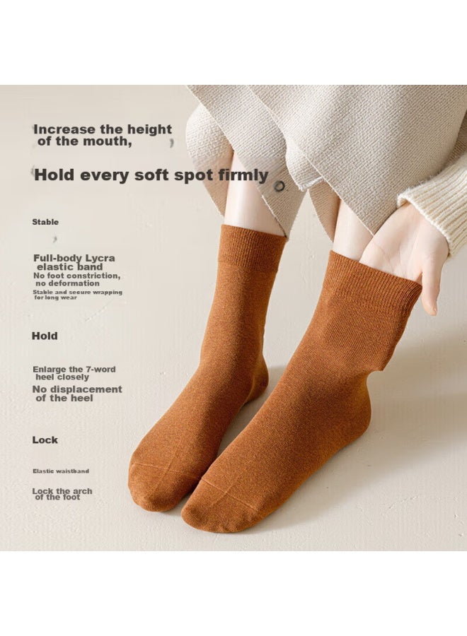 MIIOW Women's Mid-calf Socks, Comfortable , 7a Antibacterial Breathable Simple Versatile Long Socks, Xinjiang Cotton - Image 4