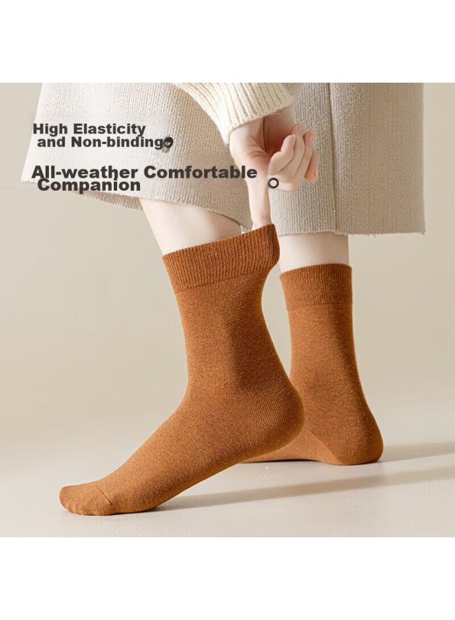 MIIOW Women's Mid-calf Socks, Comfortable , 7a Antibacterial Breathable Simple Versatile Long Socks, Xinjiang Cotton - Image 2