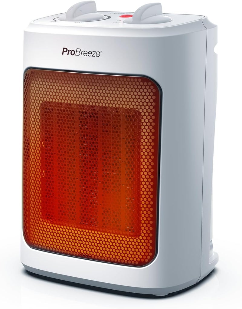 Pro Breeze 2000W Mini Ceramic Fan Heater - 3 Heat Settings and Fan Only Mode with Built-in Overheat and Tip Protection, Electric Heater for - Image 1