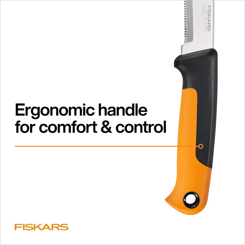 Fiskars Harvesting Knife, Gardening Gifts for Women, Serrated Edge Hand Tool with Sheath, Orange/Black - Image 5