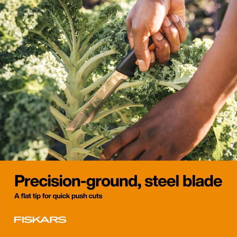 Fiskars Harvesting Knife, Gardening Gifts for Women, Serrated Edge Hand Tool with Sheath, Orange/Black - Image 3