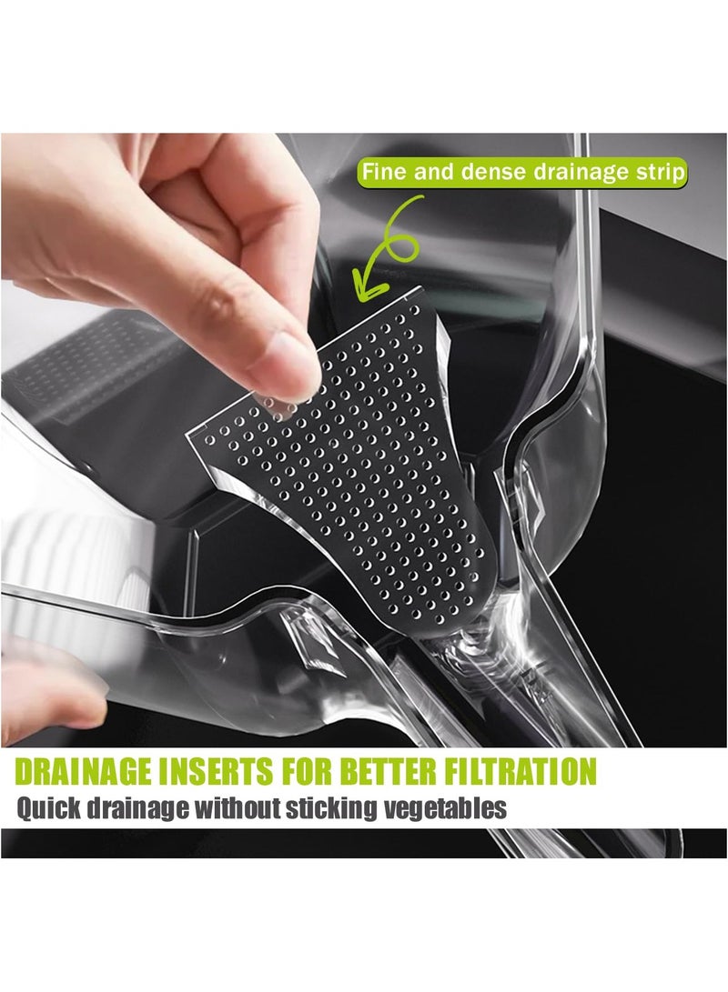 KASTWAVE سلة تصريف متعددة الوظائف، قمع سلة تصريف، مصفاة سلة تصريف حوض المطبخ، حاملة تصريف طعام مع صنبور للخضار والفواكه والمعكرونة - Image 4