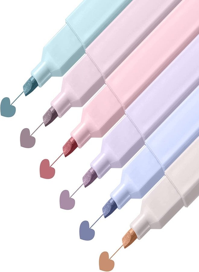 THECLOUDMALL Chic Modern Minimal Pastel Highlighters|6 Pens|Chisel Tip Fine Grip Marker|Gifts For Stationery Hoarders&Kids|Party Return Gifts For Girls,Multi-coloured - Image 3