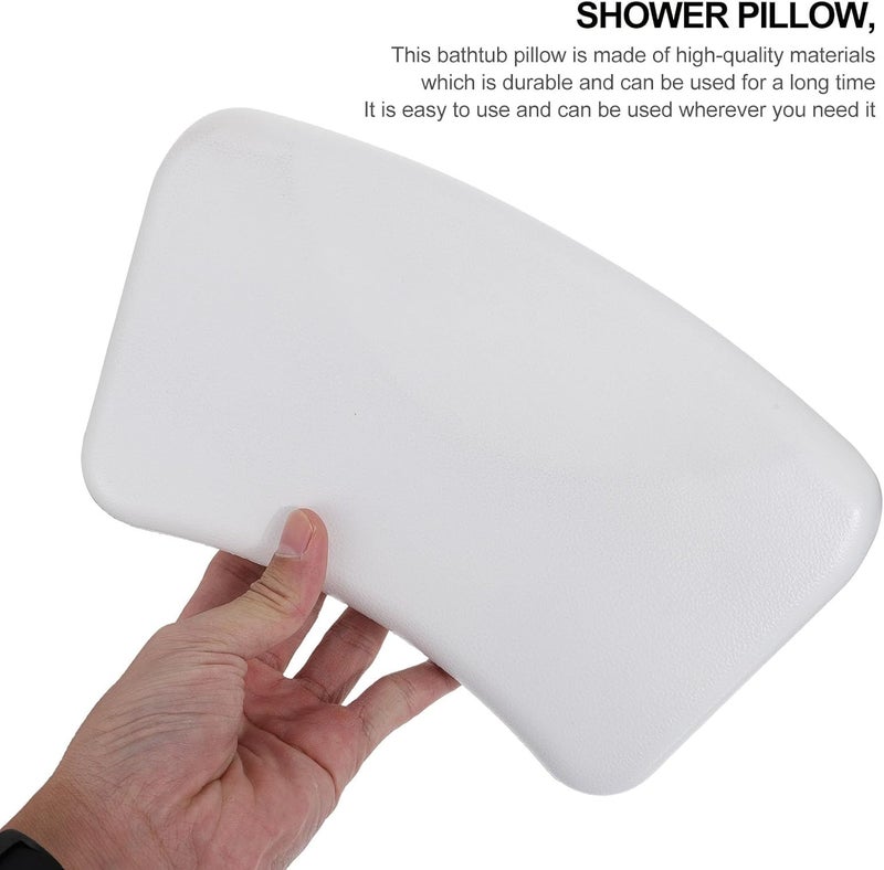 DOITOOL Bathtub Pillow for Adults Soft Pu Bath Neck Pillow with Suction Cups White Household Spa Bath Cushion for Tub Soaking and Relaxation - Image 4